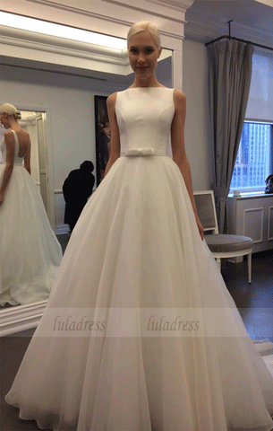 Simple Sleeveless A-Line Wedding Dresses,BW97137