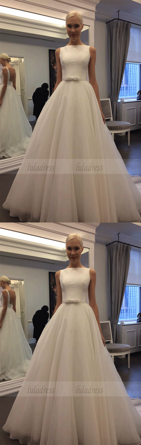 Simple Sleeveless A-Line Wedding Dresses