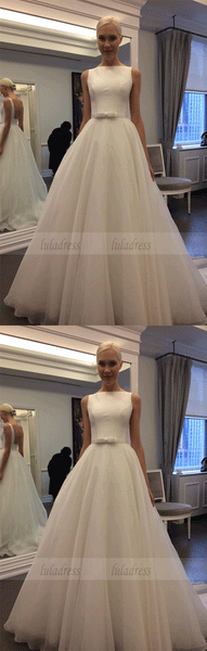 Simple Sleeveless A-Line Wedding Dresses,BW97137