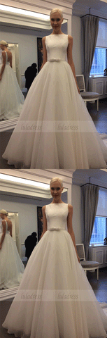 Simple Sleeveless A-Line Wedding Dresses