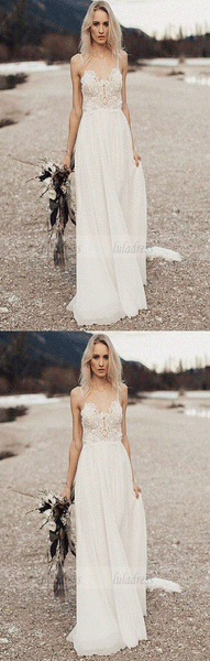 Open Back Wedding Dresses,Boho Bridal Dress,Beach Wedding Dress,Long Wedding Dress,BD99796