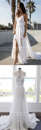 Chiffon Lace Wedding Gown Long Bridal Dress Custom Plus Size