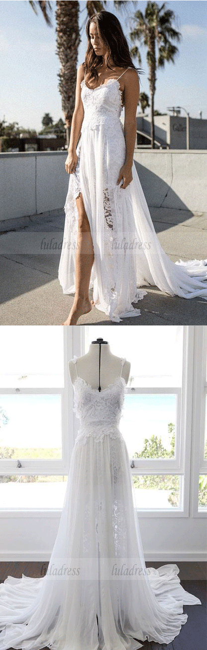 Chiffon Lace Wedding Gown Long Bridal Dress Custom Plus Size