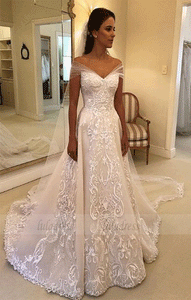 Elegant Off-the-Shoulder Wedding Dresses,BW97122