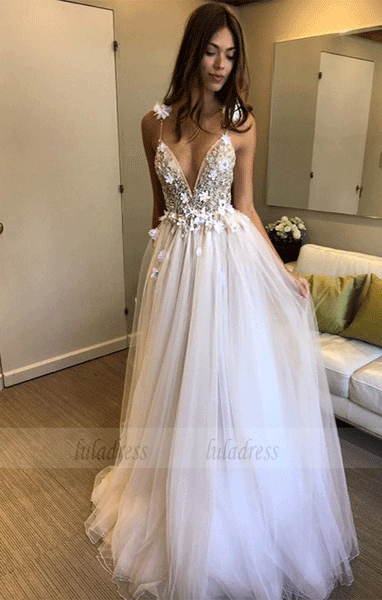 Sexy A-line Wedding Dresses,Flowers Bridal Gowns,BW97123
