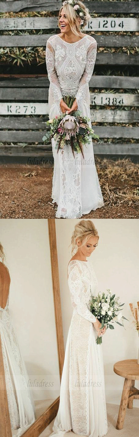 Backless Wedding Dresses,Lace Wedding Dress,Wedding Dress with Sleeves luladress Backless Wedding Dresses,Lace Wedding Dress,Wedding Dress with Sleeves luladress