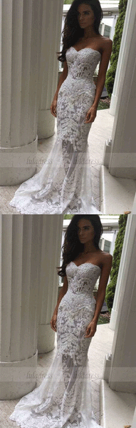 Charming White Lace Wedding Dress,Sexy Sweetheart Bridal Dress,BD99614