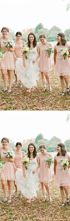 Pink Short Bridesmaid Dresses,Mismatched Bridesmaid Dresses