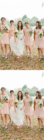 Pink Short Bridesmaid Dresses,Mismatched Bridesmaid Dresses