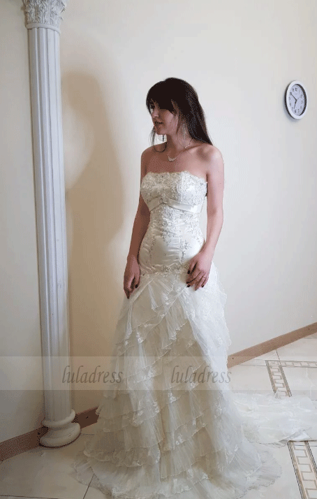 A-Line Sweetheart Sleeveless Wedding Dress,BW97336