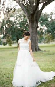 A Line Applique Wedding Dresses,BW97338