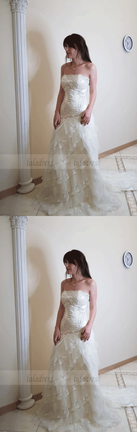 A-Line Sweetheart Sleeveless Wedding Dresses
