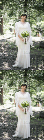 Elegant Long Sleeve Wedding Dress,Bride Dress